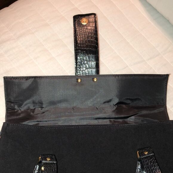 Elizabeth Arden Large Pebbled Faux Leather Suede Felt Laptop Bag Tote - Picture 11 of 13